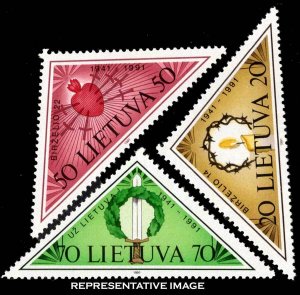 Lithuania Scott 393-395 Mint never hinged.