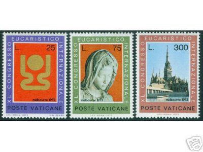 VATICAN Scott 531-3 MNH** 1973 Eucharist Set CV$.90 