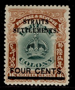 MALAYSIA - Straits Settlements EDVII SG145, 4c on 16c green & brown, LH MINT.