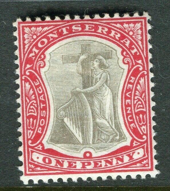 MONTSERRAT; 1903 early Ed VII issue fine Mint hinged 1d. value