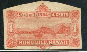 USA - Hawaii SC# U3 cut square Harbor View 4c SCV $25.00