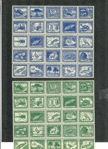 Chile Sc#254-255 M/NH/VF, 2 Sheets/25 Minor Seps, Cv. $115