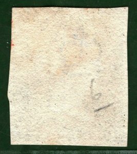 GB PENNY BLACK QV Stamp 1d Plate 6 (CI) Red MX (1840) Used VFU Cat £375 GRED22