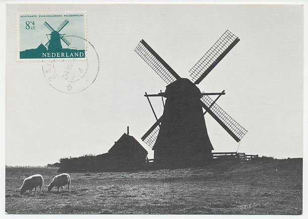 Maximum card Netherlands 1963 Windmill