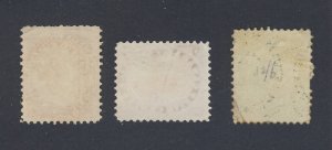 3x Canada Older Used Stamps #14-1c F/VF  #15-5c F #18-12 1/2c F GV= $180.00