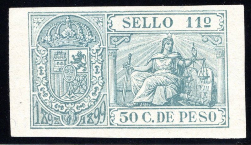 Puerto Rico, 1898, 50 C., Impresed Duty, Allegories, #77, MNG