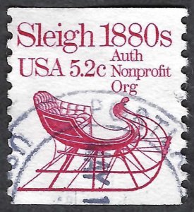 United States #1900 5.2¢ Transportation Coil Series - Sleigh (1983). Used.