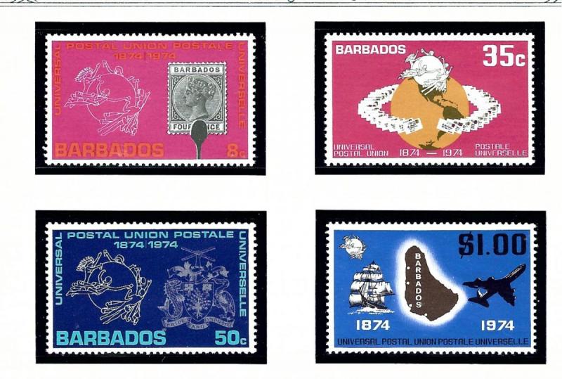 Barbados 412-15 MNH 1974 UPU