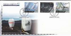 New Zealand 2002 FDC Scott #1825-#1827 Scenes from 2000 America's Cup Finals ...