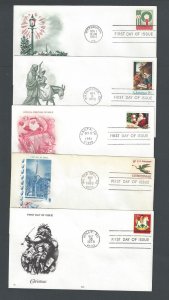 Wholesale Lot #X4 Ten (10) Xmas FDC First Day Covers All Different