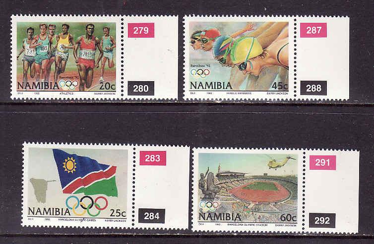 D1-Namibia-Scott#718-21-Unused NH set-Sports-Olympics-Barcel