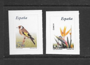 BIRDS - SPAIN #3399-3400 BIRD & FLOWER MNH