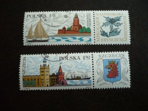 Stamps - Poland - Scott# 1652-1653 - CTO Part Set of 2 Stamps + Tabs