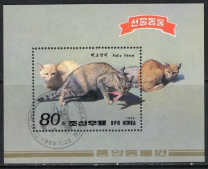 Thematic stamps KOREA 1989 CATS M/S (sg. MS. N2850) used