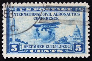 U.S. Used Stamp Scott #650 5c Aeronautics. 1953 Kitty Hawk Cancel. A Gem!