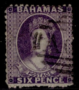 BAHAMAS QV SG31, 6d deep violet, USED. Cat £60.