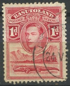 BASUTOLD Sc#19 Used, 1p rose car, King George VI Definitives (1938)