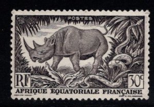 French Equatorial Africa Scott 167 MNH** Rhinoceros stamp