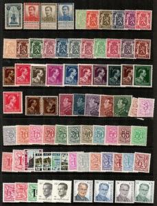 Belgium - nice group of regular issues mixed hinged and NH - Catalog Value $56