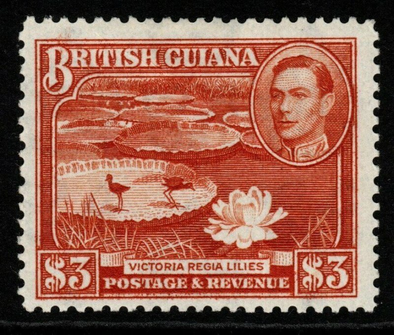 BRITISH GUIANA SG319a 1946 $3 BRIGHT RED-BROWN MTD MINT