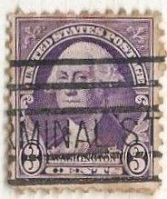 US 720 (used, toning) 3¢ George Washington, perf. 11x10½