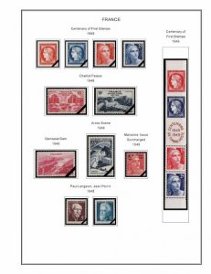 COLOR PRINTED FRANCE 1941-1965 STAMP ALBUM PAGES (55 illustrated pages)