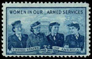 SCOTT  1013  WOMEN IN OUR ARMED SERVICES  3¢  SINGLE  MINT NEVER HINGED