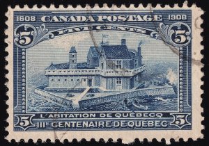 Canada Scott 99 Used 5c 1908 Dark Blue Lot OCX2019 bhmstamps