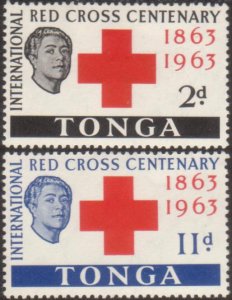 Tonga 1963 SG141-142 Red Cross set MLH