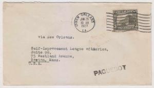 NICARAGUA 1927 Sc 453 ON PAGUEBOT ERROR FOR PAQUEBOT COVER TO USA VF