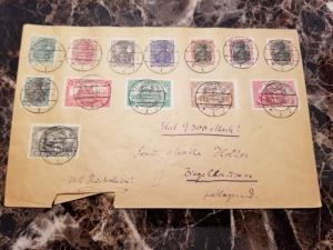 1920 Allenstein Oversize Cover to Ziegelhausen Germany Full Set Plebiscite 7