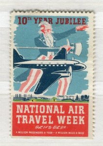 USA; Early 1900s Special Local Poster Stamp for NATIONAL AIR TRAVEL WEEK