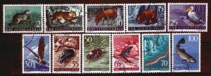 739 - Yugoslavia 1954 - Fauna - Animals - Birds - Fish - Used Set