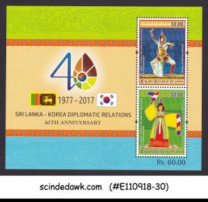 SRI LANKA 2017 40th ANNIVERSARY OF DIPLOMATIC RELATIONS WITH KOREA MIN/SHT MNH