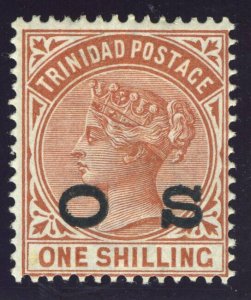 Trinidad 1894 QV Official 1s orange-brown MLH. SG O6. Sc O6.