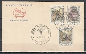 Italy, Scott cat. 1201-1203. Water Fountains issue. First day cover. ^