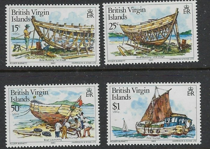 British Virgin Is 450-53 MNH 1983 Boatbuilding