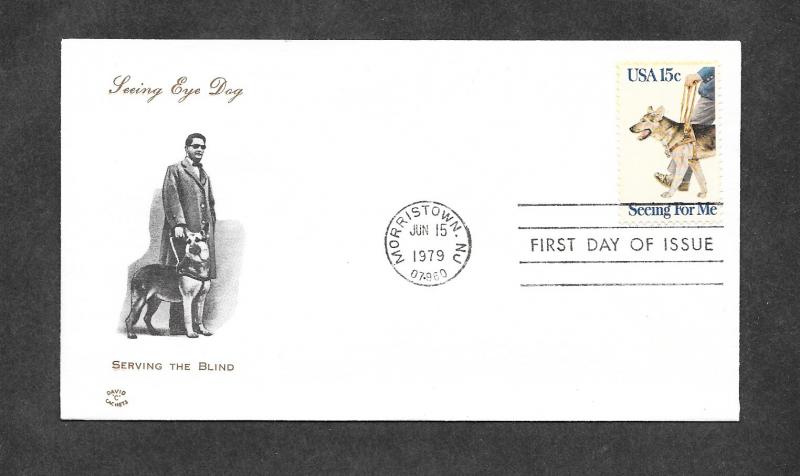 U S 1787 FDC Seeing Eye Dogs David C Cachet!