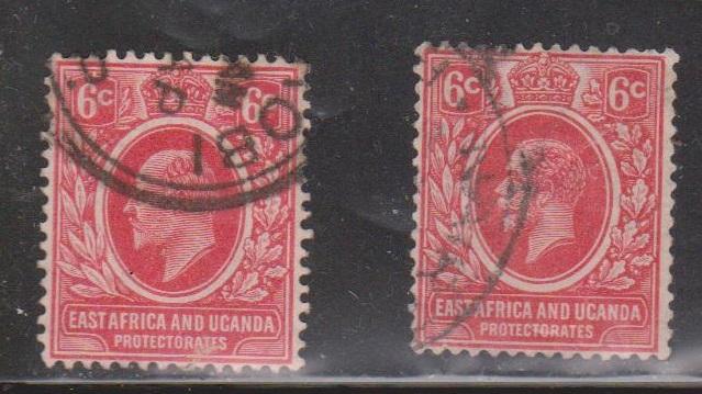 EAST AFRICA & UGANDA Scott # 33, 42 Used - KEVII & KGV