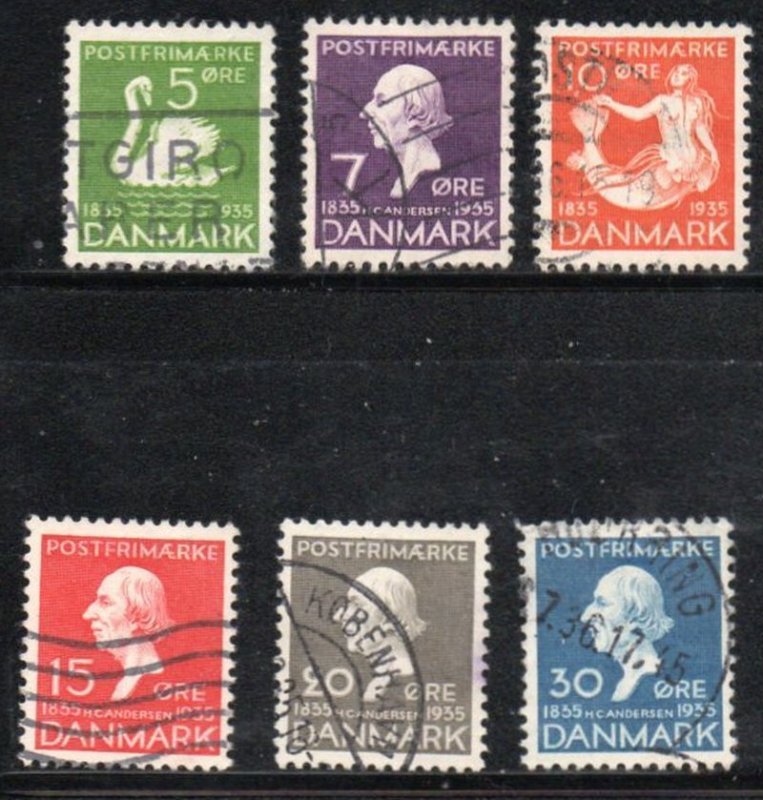 Denmark Sc 246-251 1935 Hans Christian Andersen  stamp set used