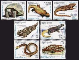 Cambodia 805-811,MNH.Michel 883-889. Reptiles 1987.Testudo gigantea,Uromastix