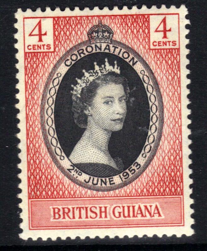 British Guiana 1953 QE2 4ct Coronation Umm SG 330 ( R1165 )