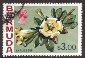 1970 Bermuda Sc #328 - $3.00 Chalice Cup (flower) - Used stamp Cv$15