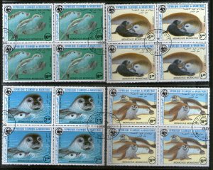 Mauritania 1986 WWF Monk Seal Fish Marine Life Animal 4V Sc 597-600 BLK/4 Used