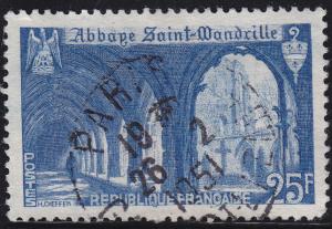 France 623 USED 1949 Cloister of St Wandrille Abbey 25Fr