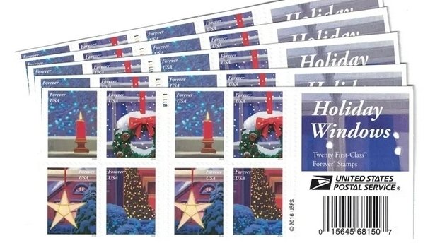 2016 Holiday Windows Forever stamps 5 books total 100pcs