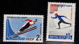 Russia Scott 2564-2565 MNH** Winter sports stamp set 1962