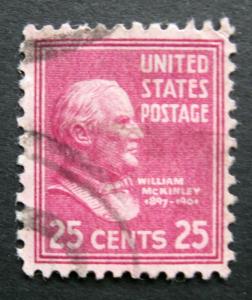 Sc # 829 ~ Used ~ 25 ct William McKinley