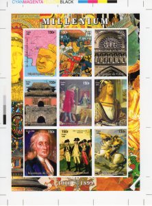 Chad 1999 Sc#806 NAPOLEON/COLUMBUS/AMERICAN INDEPENDENCE UNIQUE COLOR PROOF !!!!