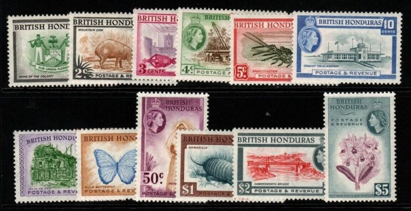 BRITISH HONDURAS SG179/90 1953-62 DEFINITIVE SET MNH 